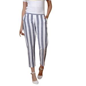 New Good American Blue & White Striped Cropped Women’s Jeans Pants size 10/30